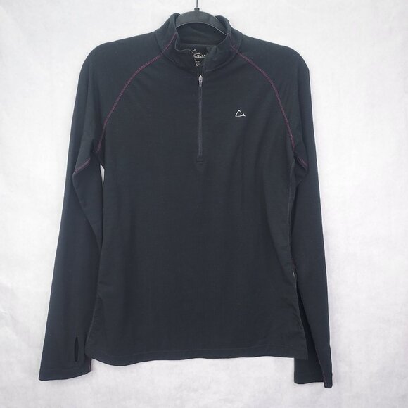 Paradox 1/4 Zip Shirt Women M Merino Blend Base Layer Long Sleeve Pullover Black - Picture 1 of 12